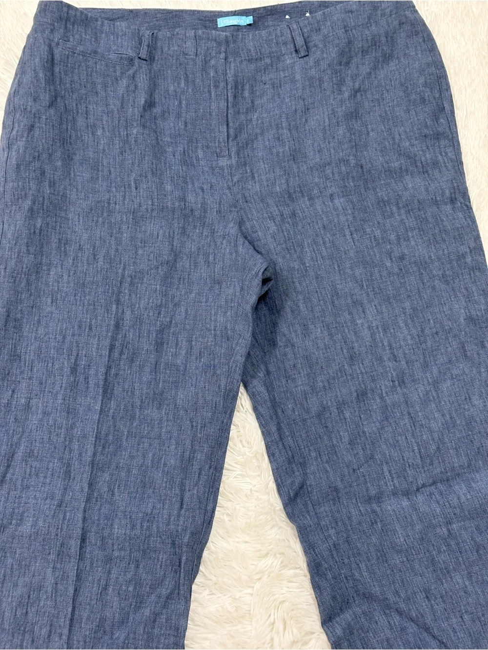 J. McLaughlin Dark Blue Linen Blend Dress Pants